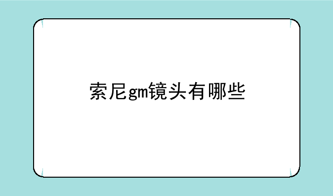 索尼gm镜头有哪些