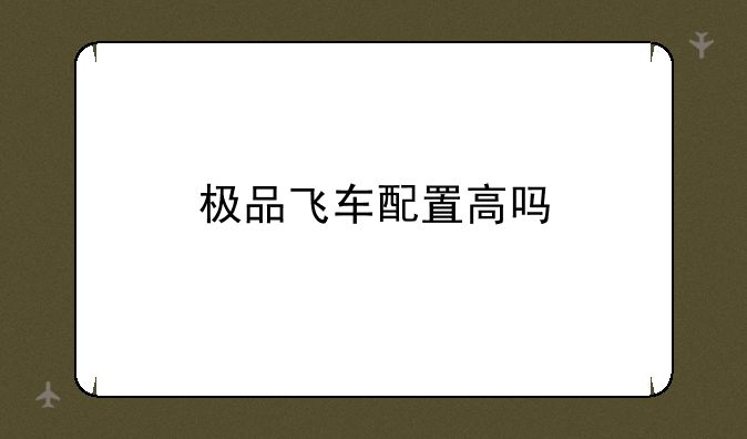 极品飞车配置高吗