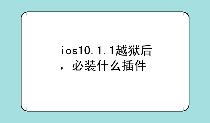 ios10.1.1越狱后，必装什么插件