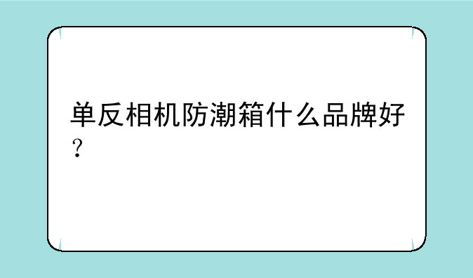 单反相机防潮箱什么品牌好？