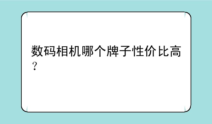 数码相机哪个牌子性价比高？