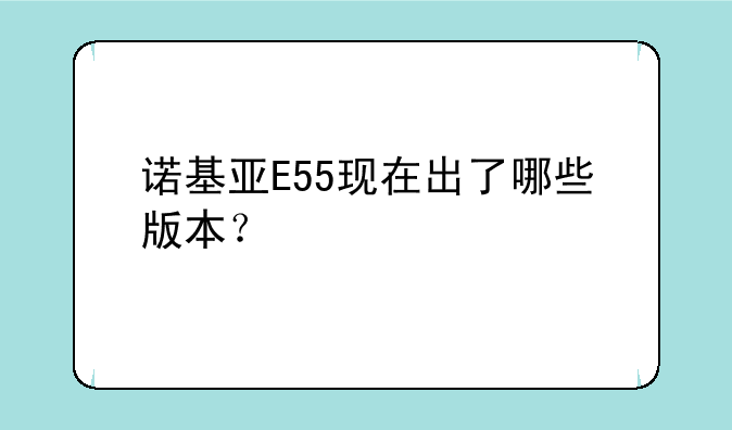 诺基亚E55现在出了哪些版本？