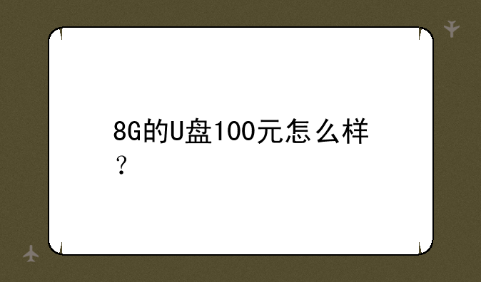 8G的U盘100元怎么样？