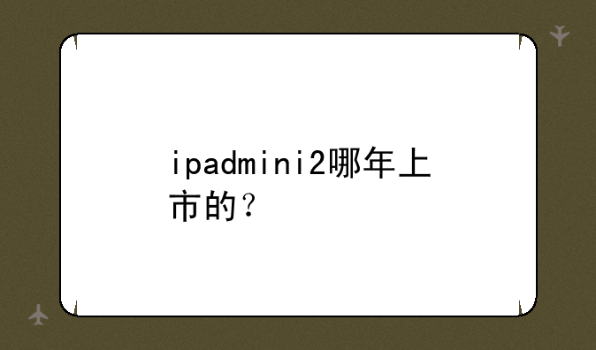 ipadmini2哪年上市的？