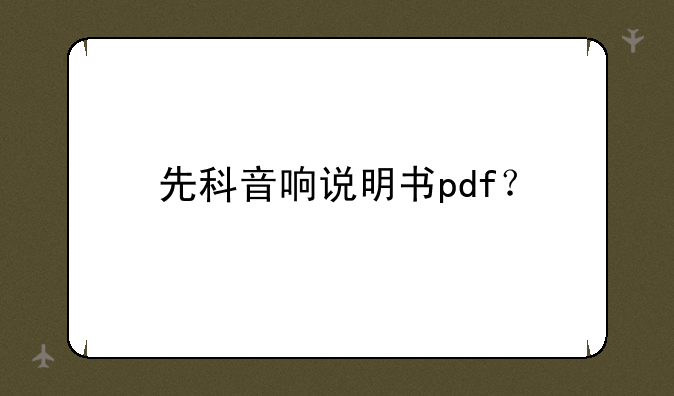 先科音响说明书pdf？
