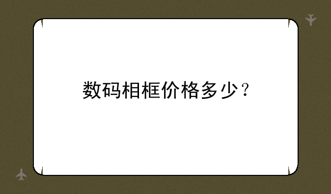 数码相框价格多少？