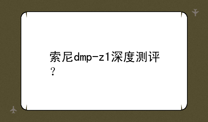 索尼dmp-z1深度测评？