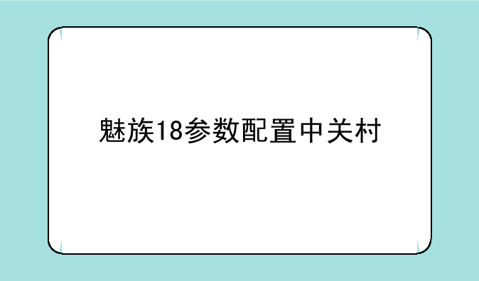 魅族18参数配置中关村