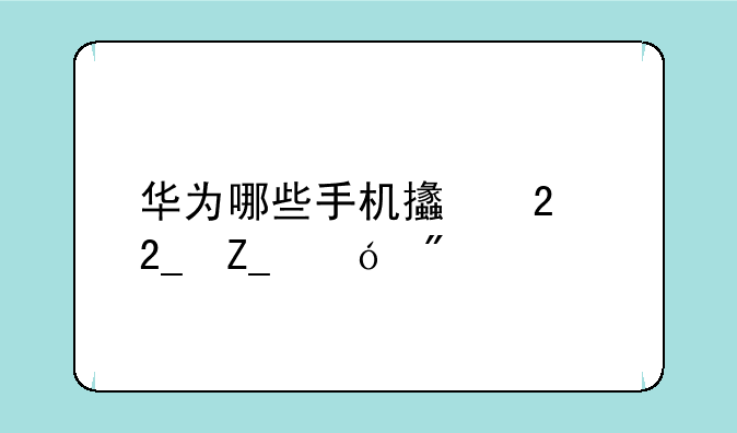 华为哪些手机支持北斗导航