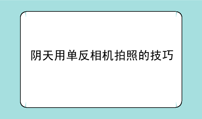 阴天用单反相机拍照的技巧
