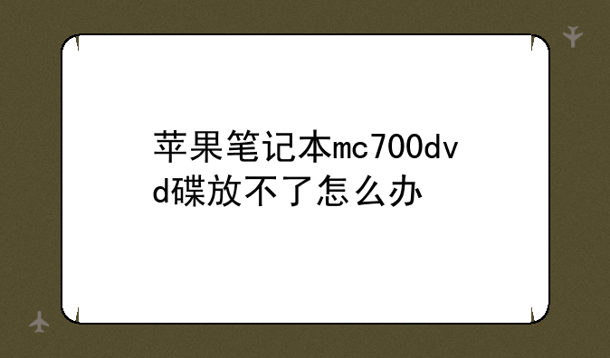 苹果笔记本mc700dvd碟放不了怎么办