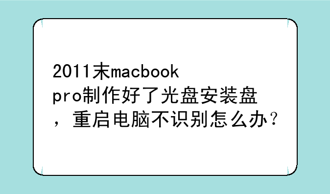 2011末macbookpro制作好了光盘安装盘，重启电脑不识别怎么办？