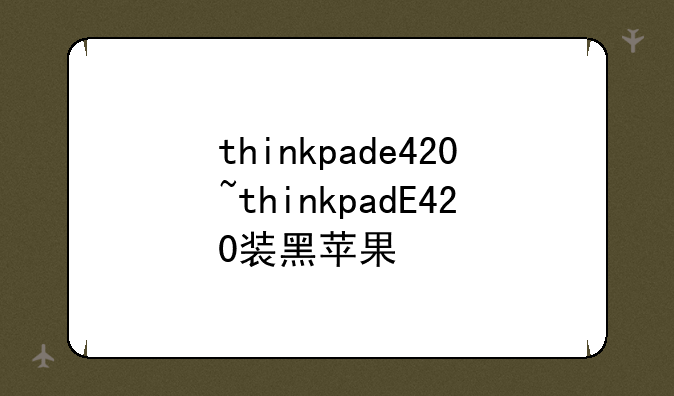 thinkpade420~thinkpadE420装黑苹果