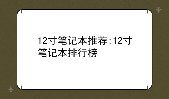 12寸笔记本推荐:12寸笔记本排行榜