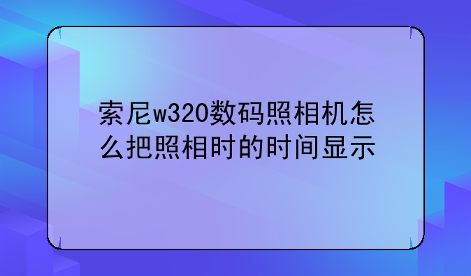 索尼w320数码照相机怎么把照相时的时间显示