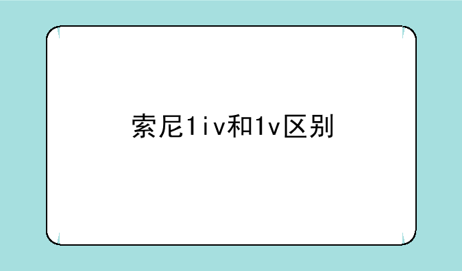 索尼1iv和1v区别