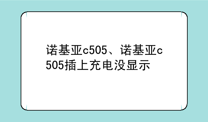 诺基亚c505、诺基亚c505插上充电没显示