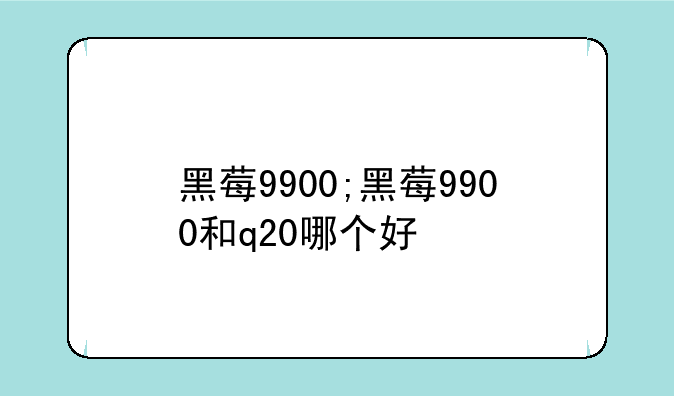 黑莓9900;黑莓9900和q20哪个好