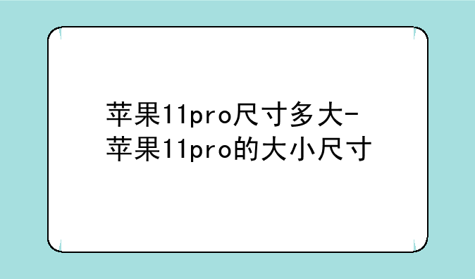 苹果11pro尺寸多大-苹果11pro的大小尺寸