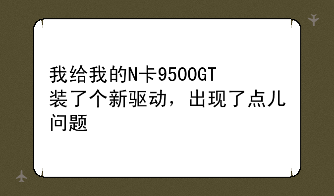 我给我的N卡9500GT装了个新驱动，