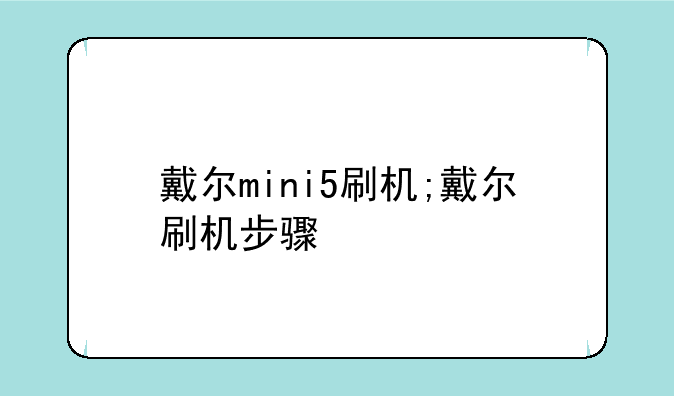 戴尔mini5刷机;戴尔刷机步骤