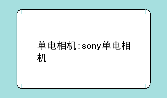 单电相机:sony单电相机