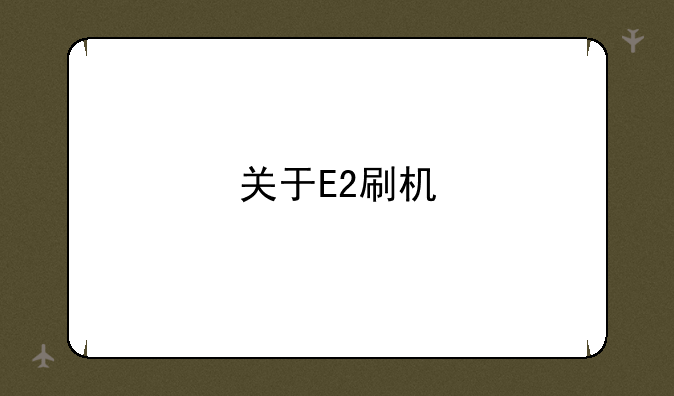 关于E2刷机