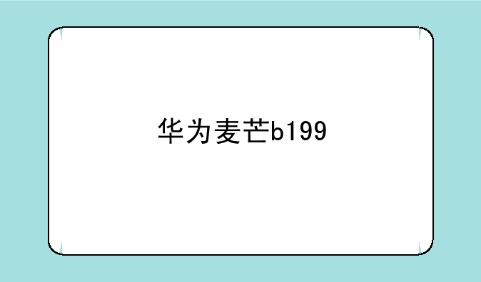 华为麦芒b199